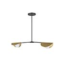Suspendu à LED Dainolite Emma EMM-342HP-MB-AGB 50W 2-Lumières Noir mat