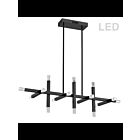 Chandelier horizontal LED Dainolite Francesca FCS-4064HC-MB 16-lumières 64W noir mat