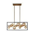 Suspendu LED Horizontal Dainolite GLA-3310HP-MB-VB séries Glasglow 10-lumières Noir Mat/Bronze Vintage 250w
