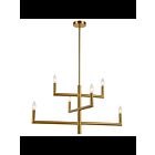 Chandelier LED Dainolite Nora NOR-326C-AGB 6-lumières 360W laiton vieilli