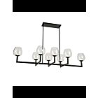 Chandelier horizontal LED Dainolite Nora NOR-478HC-MB-CLR 8-lumières 480W noir mat