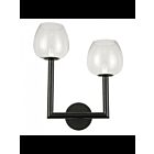 Applique murale incandescente Dainolite Nora NOR-L-112W-MB-CLR 2-lumières 120W noir mat