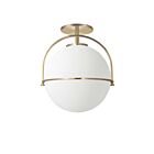 Plafonnier Semi Encastré incandescence Dainolite Paola PAO-121SF-AGB 1-Lumière 60W Laiton vieilli