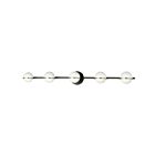 Vanité halogène Dainolite Sofia SOF-415W-MB-AGB 125W 5 lumières noir mat et laiton vieilli