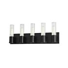 Vanité incandescence Dainolite TBE-225W-MB Tube 5-Lumières Noir mat 300W