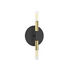 Applique Incandescent Dainolite Wand WAN-132W-MB-AGB 120W 2 lumières noir mat