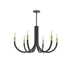 Lustre incandescent à 1 étage Dainolite Wand WAN-286C-MB-AGB 360W 6 lumières noir mat