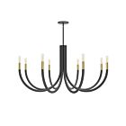 Lustre incandescent à 1 étage Dainolite Wand WAN-388C-MB-AGB 480W 8 lumières noir mat