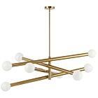 Dainolite WAN-398C-AGB 8-Lumières Laiton vieilli 480W Lustre LED