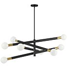 Dainolite WAN-398C-MB-AGB 8-Lumières Noir mat 480W Lustre LED