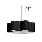 Suspendu DEL wave drum Dainolite ZUL-243-PC-BK séries Zulu 3-lumières Noir 69w
