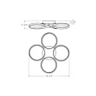 Dals Lighting CCFM-CC-BK 42W Noir Plafonnier semi encastré
