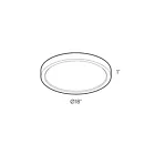 Dals Lighting CFLEDR18-CC-WH 26W Blanc LED Plafonnier encastré