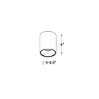 Dals Lighting CYL05-CC-BK 5" Noir Cylindre encastré avec lentilles multiples