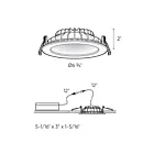 Dals Lighting IND6-DW-WH 12W 6" Blanc Lumière encastrée