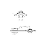 Dals Lighting LEDDOWNG3-CC-WH 8W 3" Blanc Encastré Gimbal