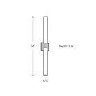 Dals Lighting LEDVAN002-CC-36SN 32W Nickel satiné LED Lumière Vanité