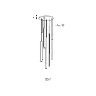Dals Lighting PDLED120-8-BK PDLED Cluster 8-Lights 240W Noir Suspendu
