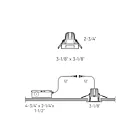 Dals Lighting RGR2SQ-CC-BK 8W 2" Noir Luminaire encastré carré régressé