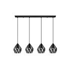 Suspendu Eglo Carlton 202039A 4-Lumières Noir et argent 240W