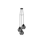Suspendu Eglo Carlton 202042A 3-Lumières Noir et argent 180W