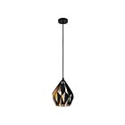 Suspendu Eglo Carlton 204241A 1-Lumière Noir et or 60W