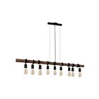Suspendu Eglo Violon 204242A 9-Lumières Noir et marron 540W