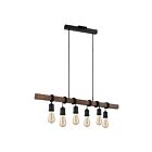 Suspendu Eglo Violon 204243A 6-Lumières Noir et marron 360W