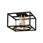 Plafonnier Eglo Mundazo 204604A 4-Lumières Noir et or