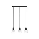 Suspendu Eglo Molineros 204822A 3-Lumières Noir 18W