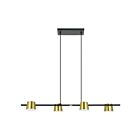 Suspendu Eglo Altamira 39985A 4-Lumières Noir et Laiton 80W