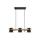 Suspendu Eglo Hornwood 43045A 3-Lumières Noir et crème 120W