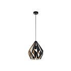 Suspendu Eglo Carlton 49931A 1-Lumière Noir et or 60W