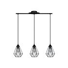 Suspendu Eglo Tarbes 94189A 3-Lumières Noir 300W