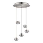 Eglo 95743A Lombes 5-Lumières 21W Nickel satiné LED Suspendu en cordon