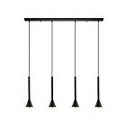Suspendu Eglo Cortaderas 97605A 4-Lumières Noir et or 80W