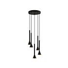 Suspendu Eglo Cortaderas 97606A 5-Lumières Noir et or 100W