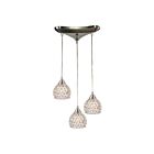 Suspendu multiple ELK Home Kersey Configurable 10341-3 120W 3 lumières nickel satiné
