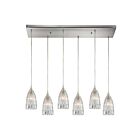 Suspendu multiple ELK Home Kersey Configurable 10458-6RC 360W 6 lumières nickel satiné