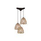 Suspendu multiple ELK Home Coastal Inlet Configurable 10709-3 180W 3 lumières bronze huilé