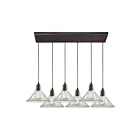 Suspendu multiple ELK Home Hand Formed Glass 10435-6RC 360W 6 lumières bronze huilé