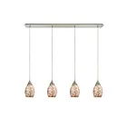 Suspendu multiple ELK Home Capri Configurable 10444-4LP 240W 4 lumières nickel satiné