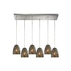 Suspendu multiple ELK Home Fissure Configurable 10465-6RC-BRF 360W 6 lumières nickel satiné