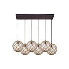 Suspendu multiple ELK Home Coastal Inlet Configurable 10715-6RC 360W 6 lumières bronze huilé