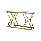 Table console en métal Cloud ELK Home 114-116 feuille d'or antique