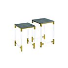 Tables d'appoint Consulate - lot de 2 ELK Home 1218-1013-S2 gris