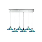Suspendu multiple ELK Home Refraction Configurable 1477-6RC-CAR 240W 6 lumières chrome poli