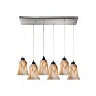 Suspendu multiple ELK Home Granite Configurable 31138-6RC 600W 6 lumières nickel satiné