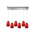 Suspendu multiple ELK Home Tidewaters Configurable 31610-6RC 600W 6 lumières nickel satiné
