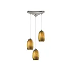 Suspendu multiple ELK Home Tidewaters Configurable 31630-3 300W 3 lumières nickel satiné